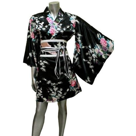 Short Yukata Japanese Kimono Womens Satin Silk Robe Gown Dress One