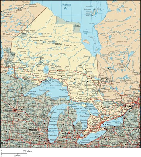 Map Of Ontario With Cities And Towns with regard to Free Printable Map ...