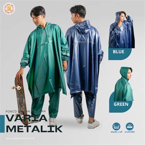 Jual Elephant Brand Jas Hujan Ponco Lengan Celana Varia Metalik