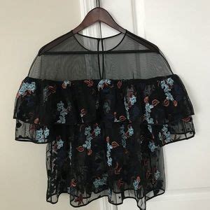 Cinq A Sept Tops Nwt A Cinq A Sept Korus Caspian Ruffle Sheer Top