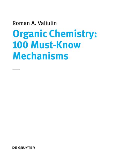 Solution Organic Chemistry Must Know Mechanisms By Roman Valiulin