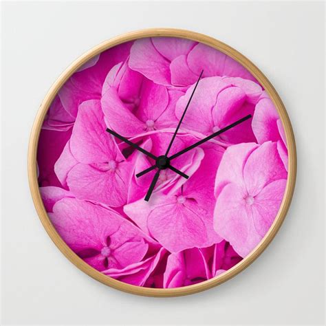 Buy Pink Flowers Wall Clock By Newburydesigns Worldwide Shipping Available At