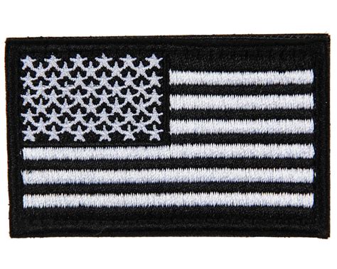 Warrior Morale Patch w/ Velcro - US Flag - Black/White