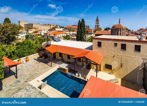 Panoramasicht Auf Die Altstadt Von Rhodos Auf Rhodos Insel