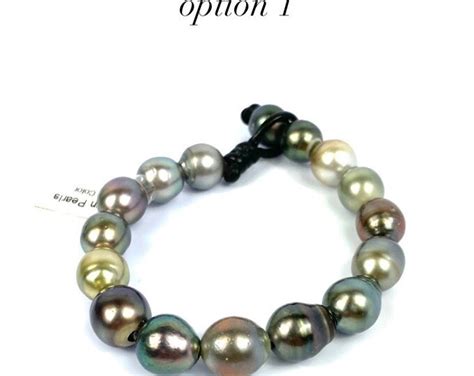 Adjustable Leather Tahitian Pearl Bracelet Tahiti Pearls Tahitian