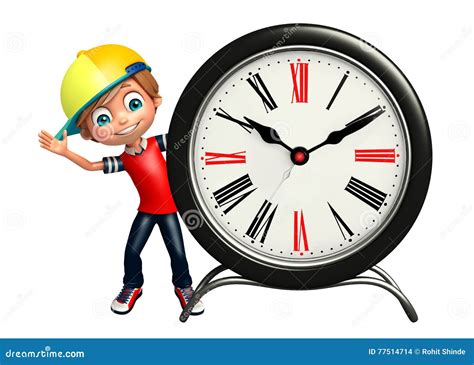 Kid Boy With Clock Stock Illustration Illustration Of Clipart 77514714