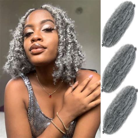 Baota Gray Marley Hair Inch Packs Pre Separated Afro Twist Hair