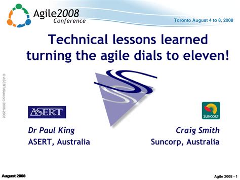 Technical Lessons Learned Turning the Agile Dials to Eleven! | PDF