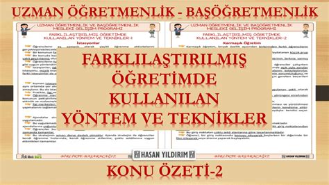 Farkl La T R Lm Retimde Kullan Lan Y Ntem Ve Teknikler Konu Zeti