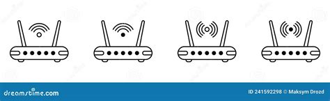 Router Related Signal Icon Isolated Wifi Router Stock Vector