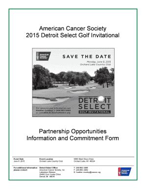 Fillable Online American Cancer Society Detroit Select Golf