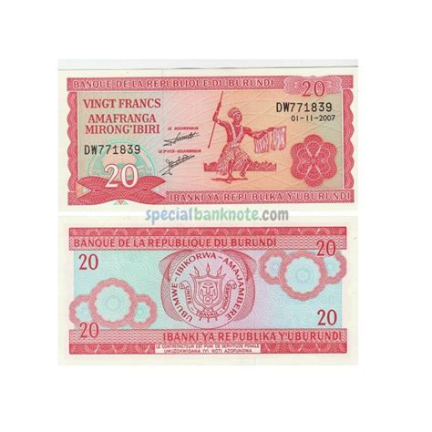 Burundi Francs Banknote Unc Special Minds Store