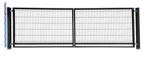 BRAMA 130cm czarna PANELOWA dwa SŁUPKI RAL9005 dwuskrzydłowa 133cm