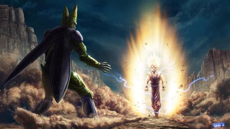 awesomedragonball: Dragon Ball Z Gohan Vs Cell / Cell vs Gohan by ...