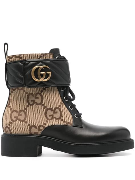 Gucci GG-canvas logo-plaque ankle boots | Smart Closet