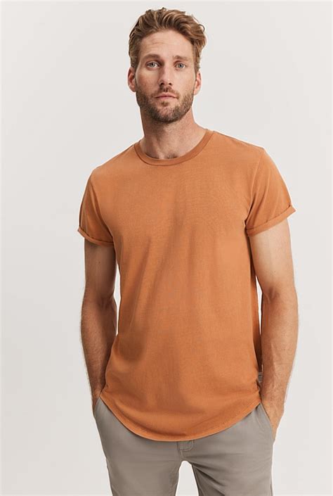 Ginger Australian Cotton Longline Garment Dyed T Shirt Natural Fibres