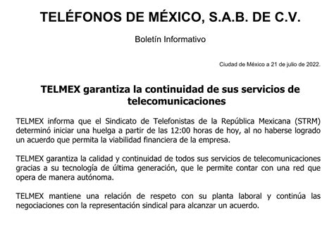 Javier Matuk On Twitter Este Es El Comunicado Oficial De Telmex