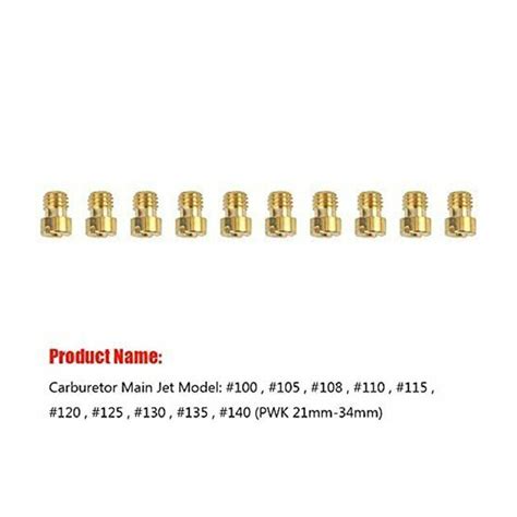 30pcs Carburetor Main Jets 10pcs Slow Jets Pilot Jets Kit For