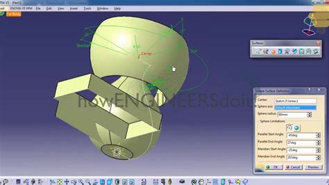 4 3 Features In Surface Toolbar P1 Top Catia V5 Tutorials Training Videos Youtube