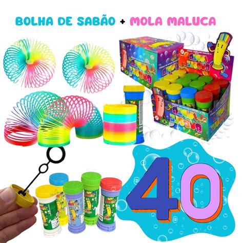 20 Bolha de Sabão 20 Mola Maluca Festa Lembrancinha Infantil Shopee