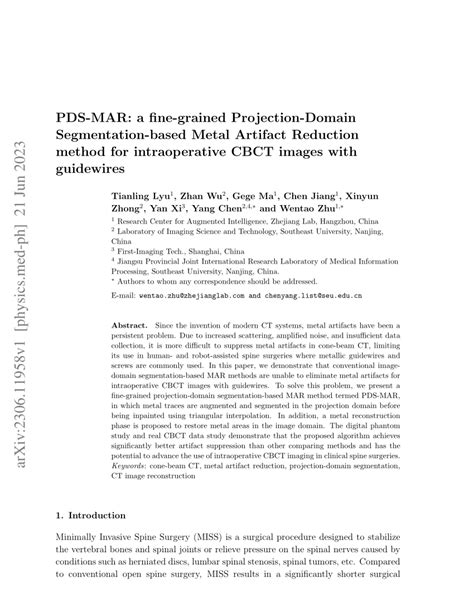 PDF PDS MAR A Fine Grained Projection Domain Segmentation Based