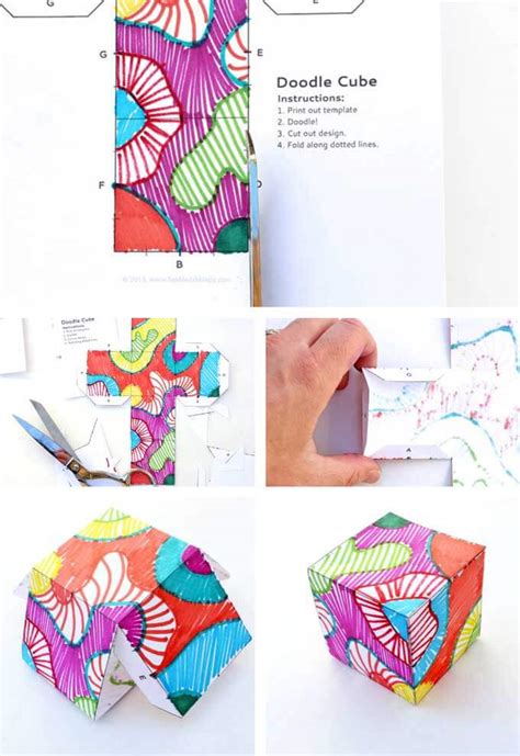 Doodle Cubes A Fun Drawing And Sculpture Art Activity For Kids