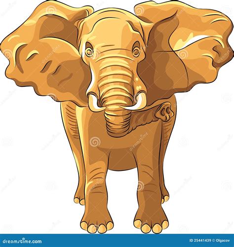 Vector Red African Elephant Stock Vector Illustration Of Tusks Fauna