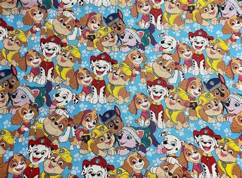 Paw Patrol Cotton Fabric Fat Quarter Approx 18 X Etsy