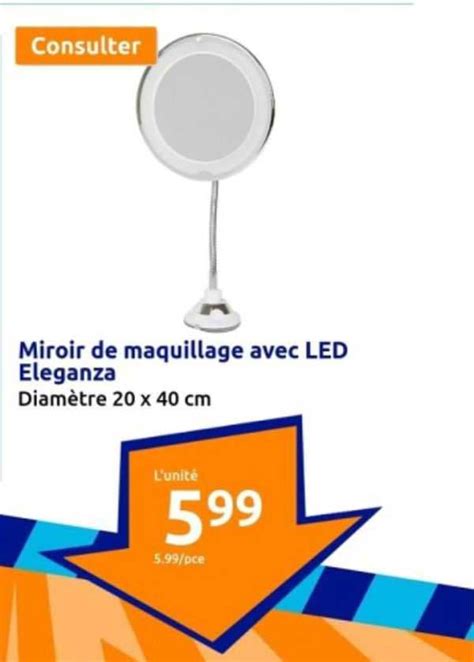 Promo Miroir De Maquillage Avec Led Eleganza Chez Action ICatalogue Fr