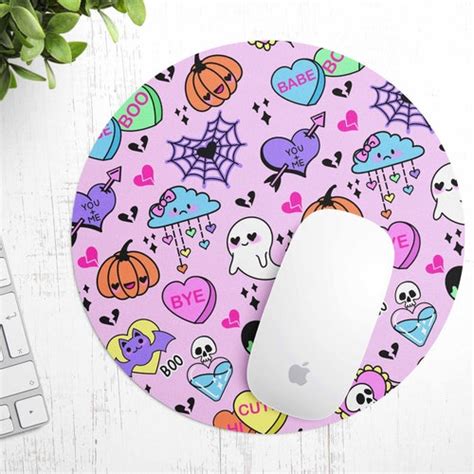 Pastel Goth Desk Mat Kawaii Cute Witch Mousepad Purple Etsy Canada