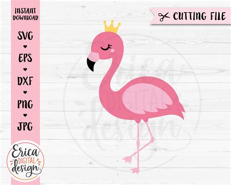 Flamingo SVG Cut File Cute Pink Flamingo Crown Clipart Summer Etsy