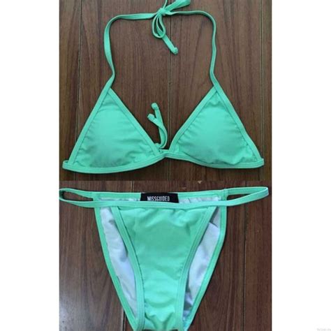 Green Solid Split Bikini Sexy Beach Badeanzüge Bikini Set Bikinis