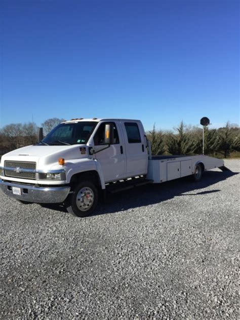 Chevy 2004 Car Hauler 19 Ft Bed Chevrolet C5500 Duramax Diesel 4 Door Crew Cab