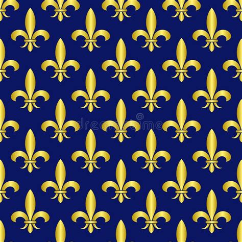 Royal Lily Fleur De Lis Seamless Pattern Vector Stock Vector