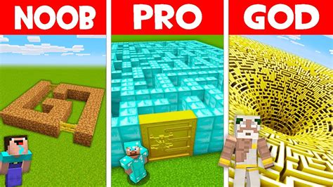 SUPER MAZE BUILD CHALLENGE Minecraft NOOB Vs PRO Vs GOD YouTube