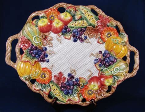 FITZ AND FLOYD Autumn Bounty Harvest Fall Thanksgiving Oval Serving