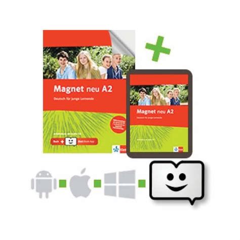 GERMAN BOOK MAGNET A2 NEU ARBEITSBUCH CD KLETT BOOK APP