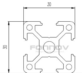 T Slot Aluminum Extrusion 3030mm 3030 FONNOV Aluminium