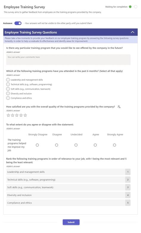 Teamflect Employee Training Survey Template