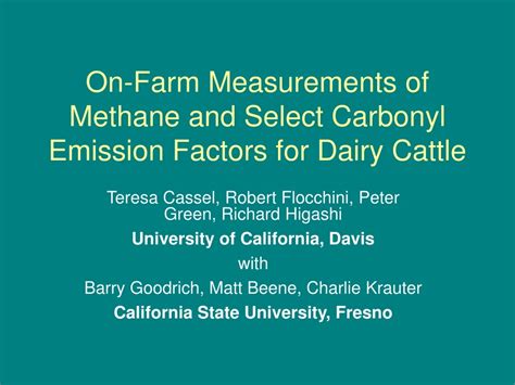 PPT On Farm Measurements Of Methane And Select Carbonyl Emission