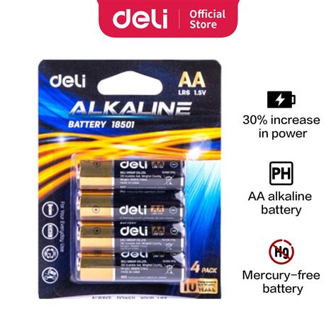 Deli Battery E Alkaline Battery Aa Years Shelf Life Longer