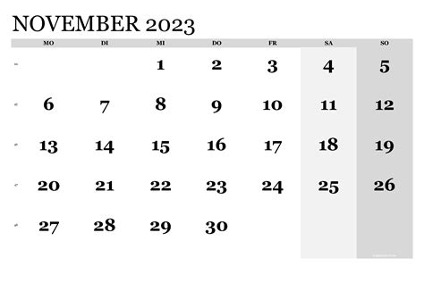 Kalender November 2024 Zum Ausdrucken Pdf Xls Png