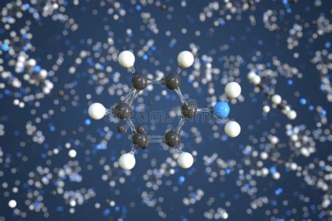 Molécula Anilina Modelo Molecular Conceptual Renderização Científica