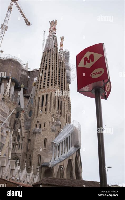 The Barcelona Metro Sagrada Familia Station Stock Photo Alamy