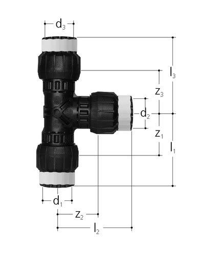 JRG Sanipex MT T Stück egal PPSU d 40 mm d d d 40 40 40 mm 4650 040