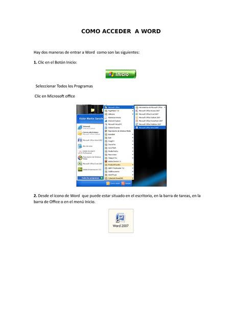 Como Acceder A Word Ccc Como Acceder A Word Hay Dos Maneras De