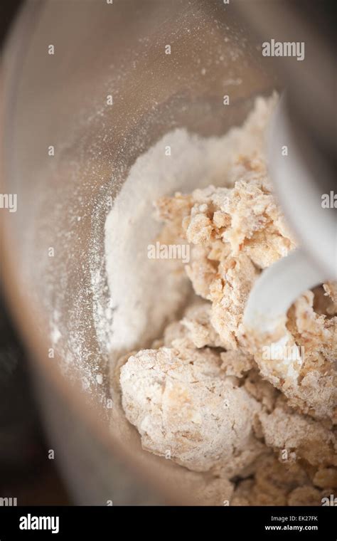 Bread Dough Being Mixed In A Kitchenaid Mixer With Dough Hook Stock