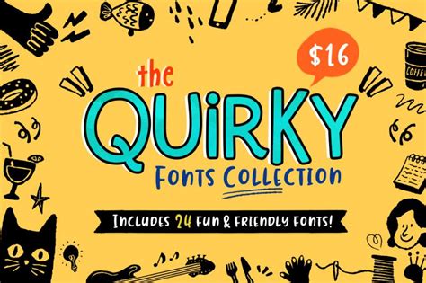 The Quirky Fonts Collection By Thehungryjpeg Thehungryjpeg