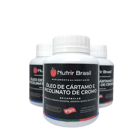 Kit 3 Óleo Cartamo E Picolinato De Cromo 180 Cáps De 1000 Mg Submarino