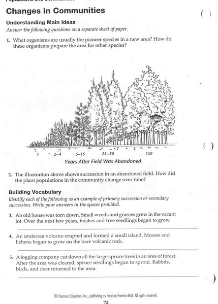 Ecological Succession Worksheet Free Worksheets Samples